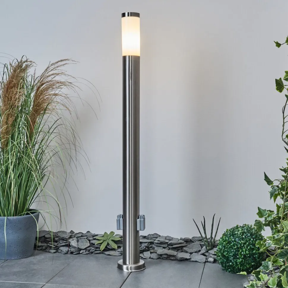 Borne Lumineuse Sessa Nickel Mat, 1 Lumiere