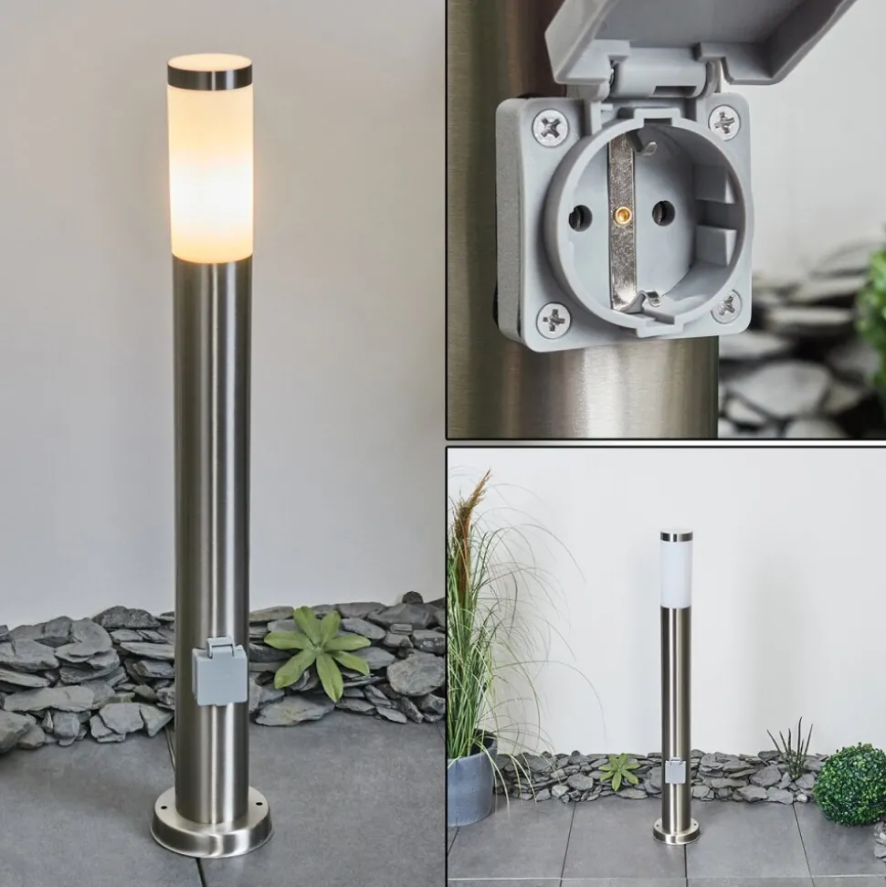 Borne Lumineuse Sessa Nickel Mat, 1 Lumiere