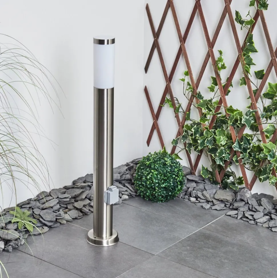 Borne Lumineuse Sessa Nickel Mat, 1 Lumiere
