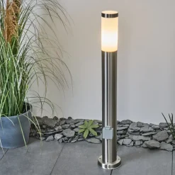 Borne Lumineuse Sessa Nickel Mat, 1 Lumiere