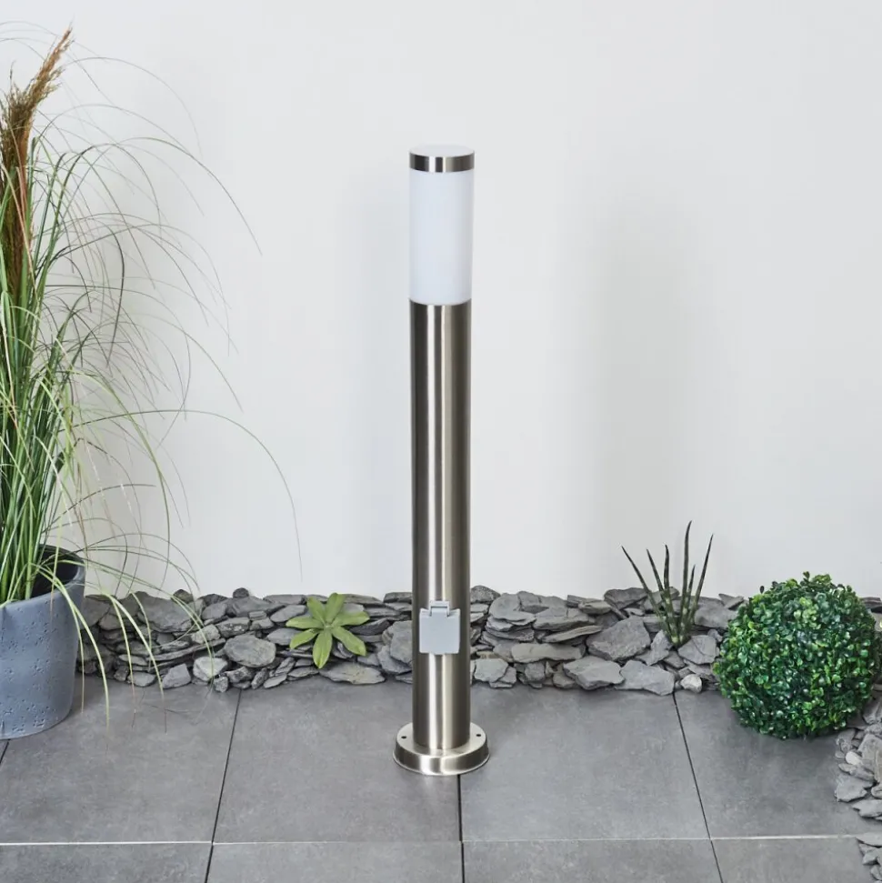 Borne Lumineuse Sessa Nickel Mat, 1 Lumiere