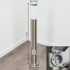 Borne Lumineuse Sessa Nickel Mat, 1 Lumiere