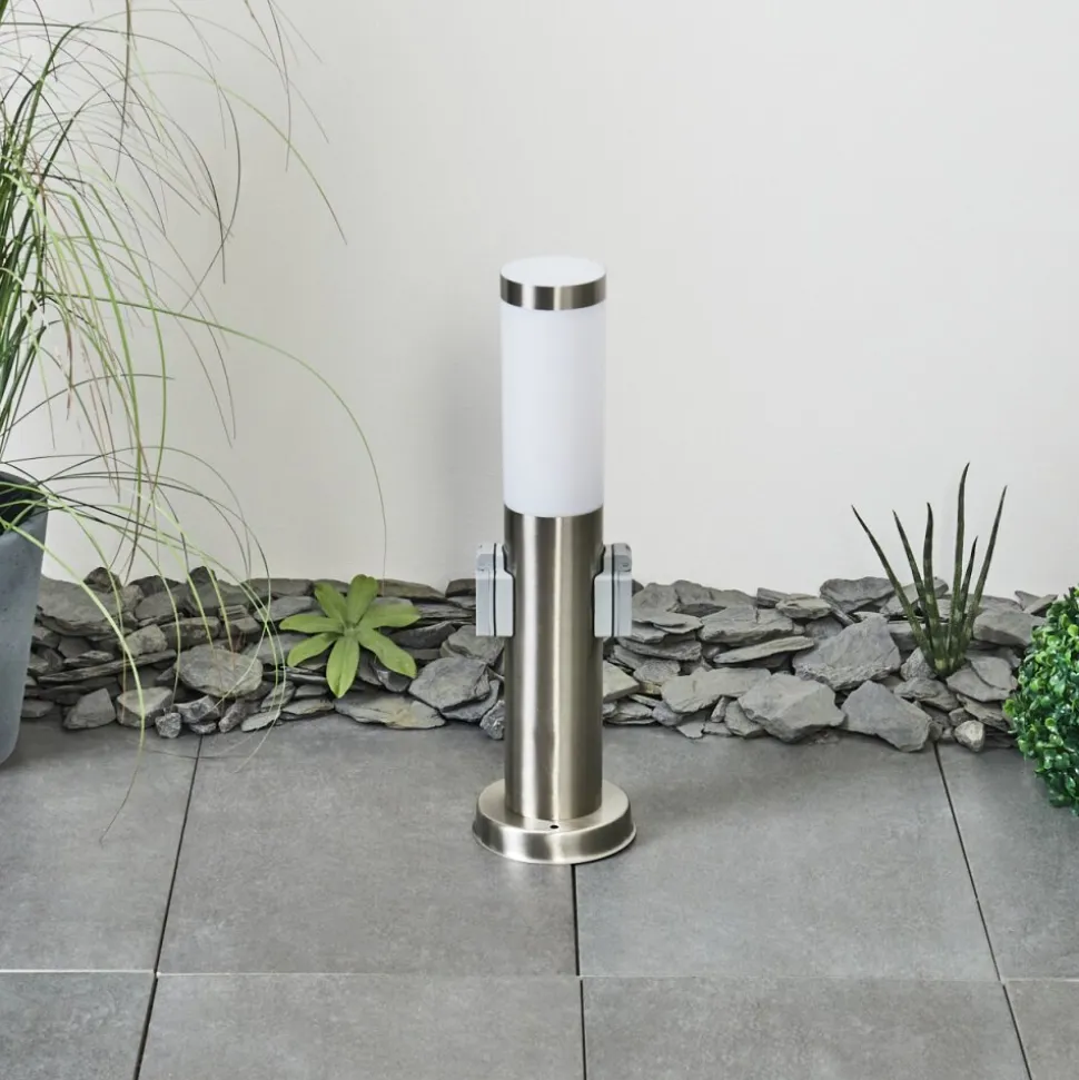 Borne Lumineuse Sessa Nickel Mat, 1 Lumiere