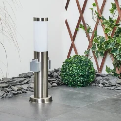 Borne Lumineuse Sessa Nickel Mat, 1 Lumiere