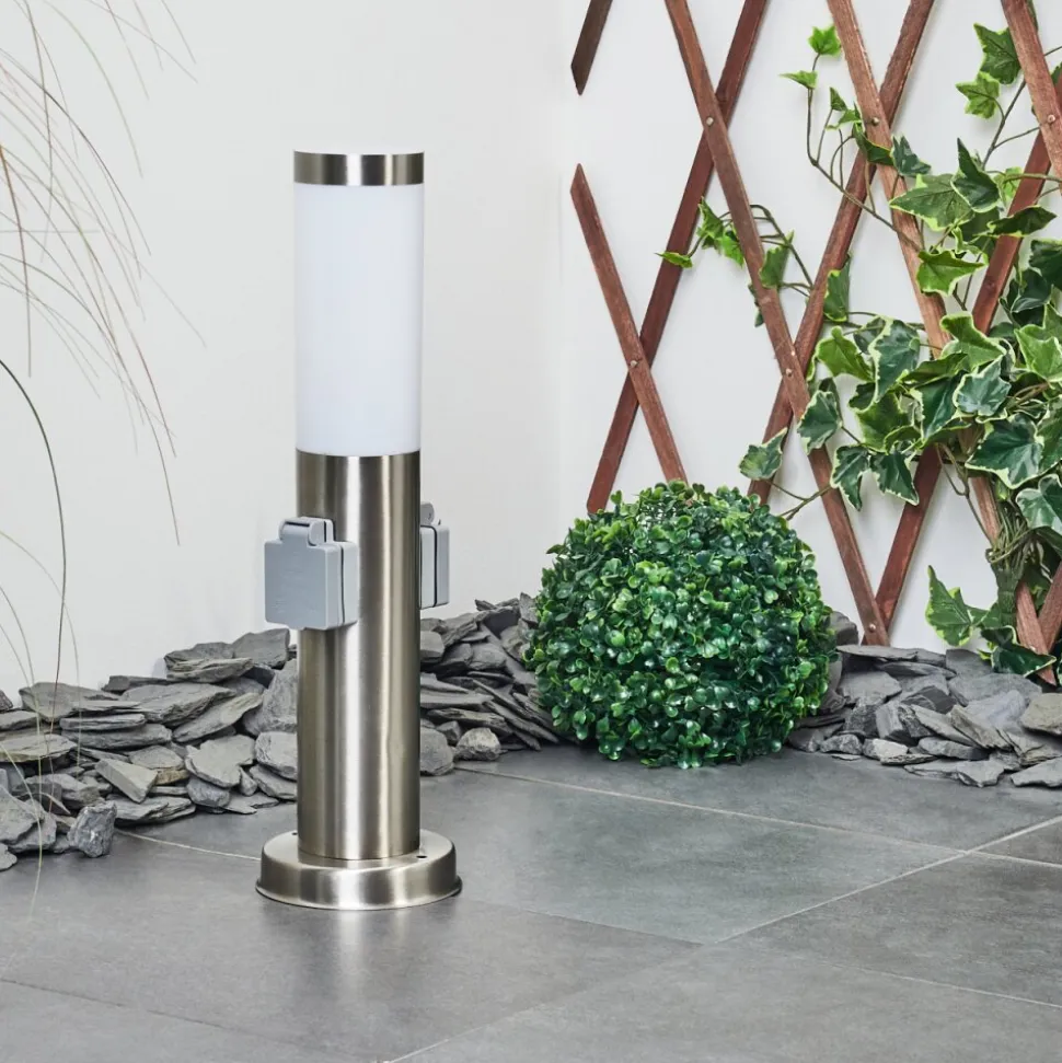 Borne Lumineuse Sessa Nickel Mat, 1 Lumiere