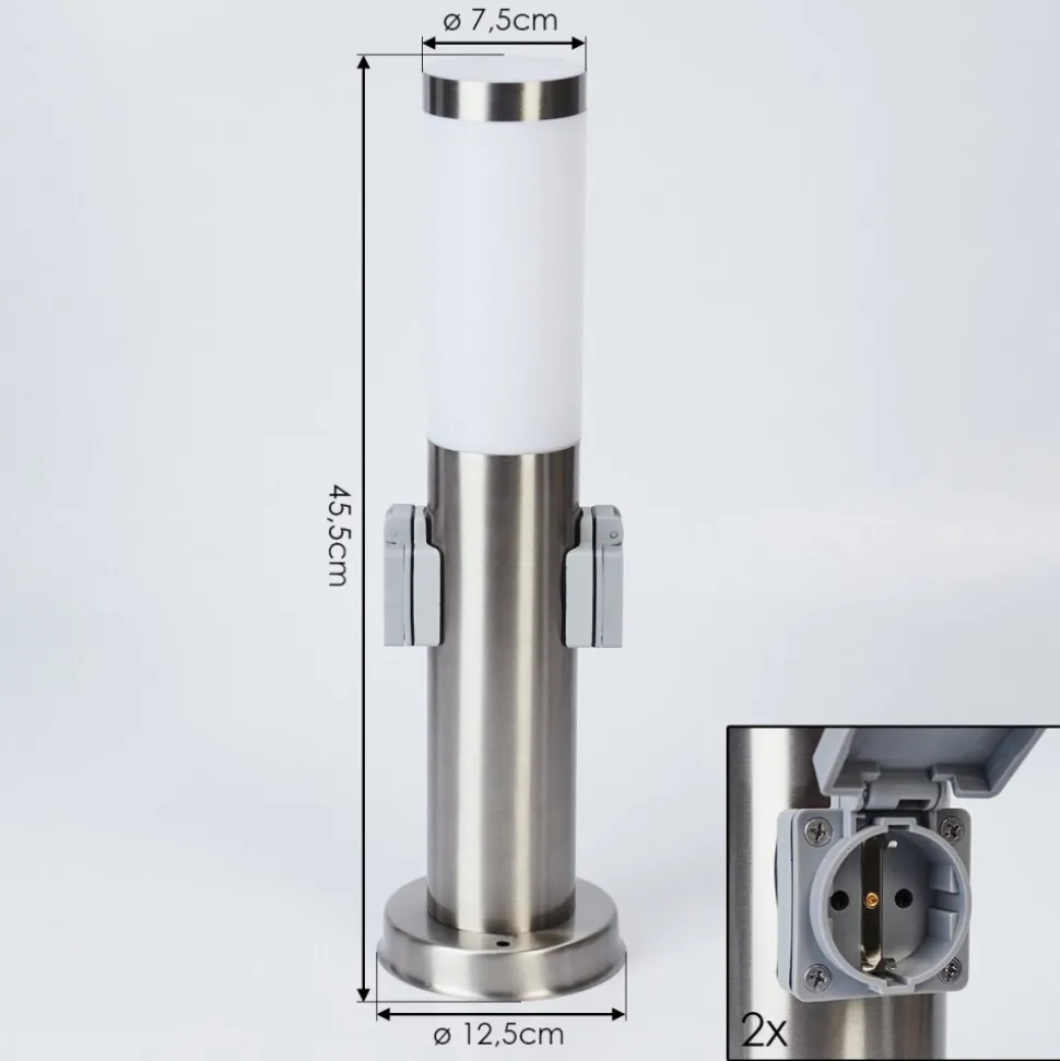 Borne Lumineuse Sessa Nickel Mat, 1 Lumiere