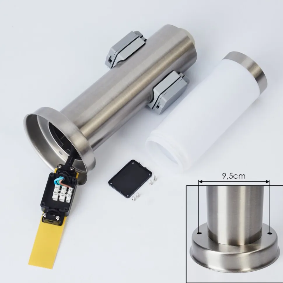 Borne Lumineuse Sessa Nickel Mat, 1 Lumiere