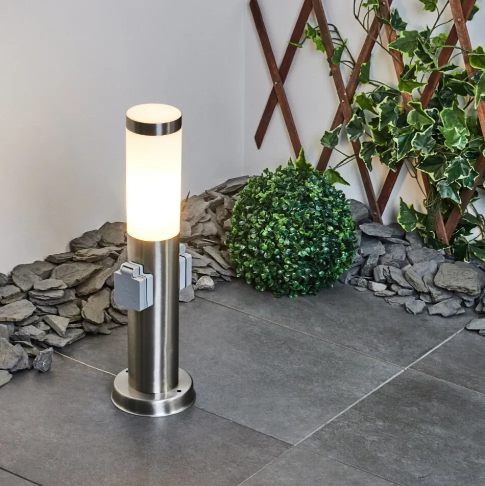 Borne Lumineuse Sessa Nickel Mat, 1 Lumiere