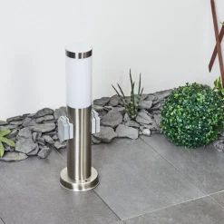 Borne Lumineuse Sessa Nickel Mat, 1 Lumiere