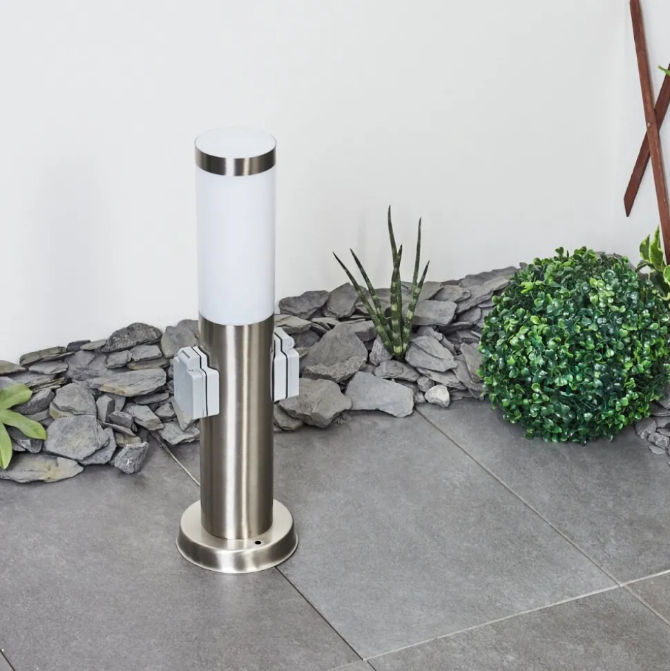 Borne Lumineuse Sessa Nickel Mat, 1 Lumiere