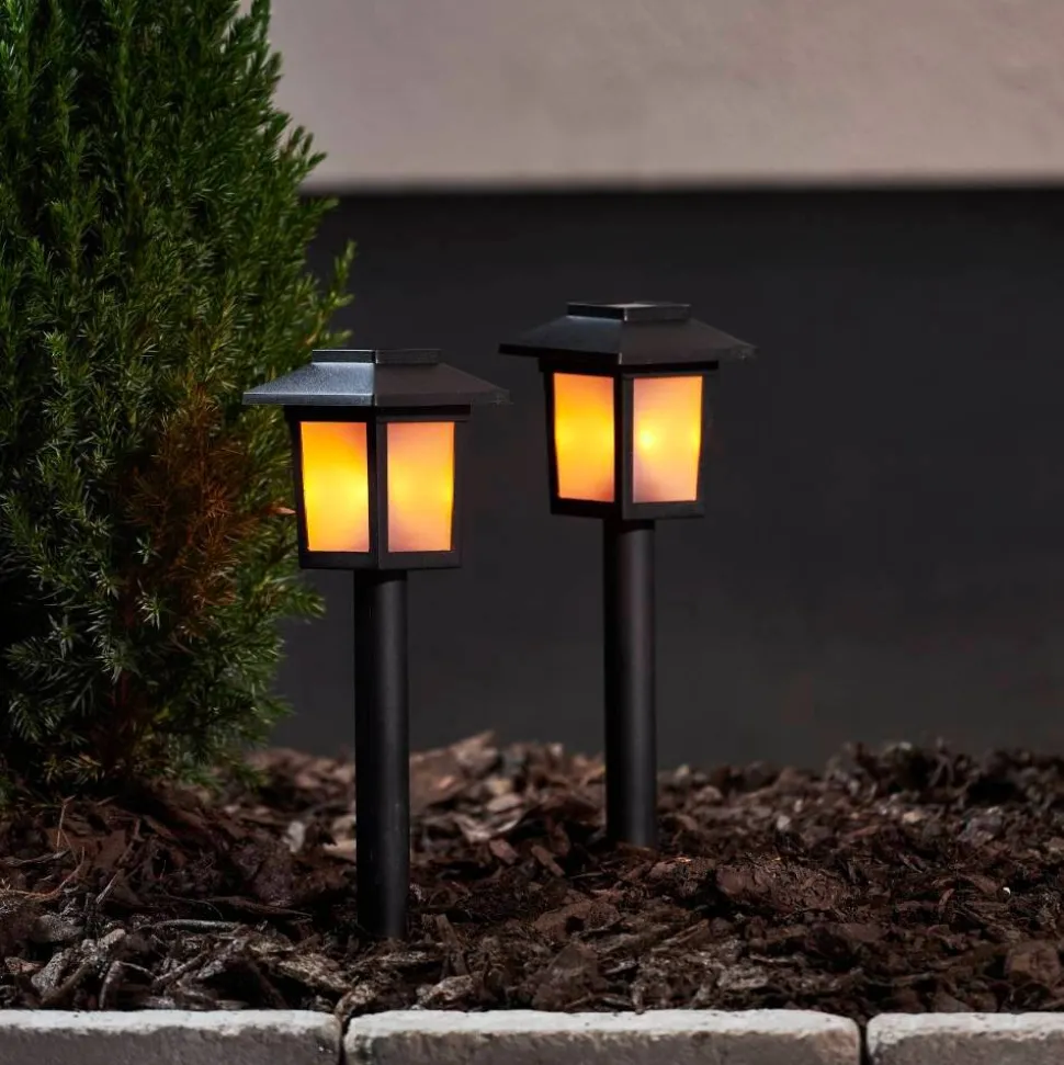 Borne Lumineuse Set X 2 Eglo Z_Solar Led Noir, 2 Lumieres
