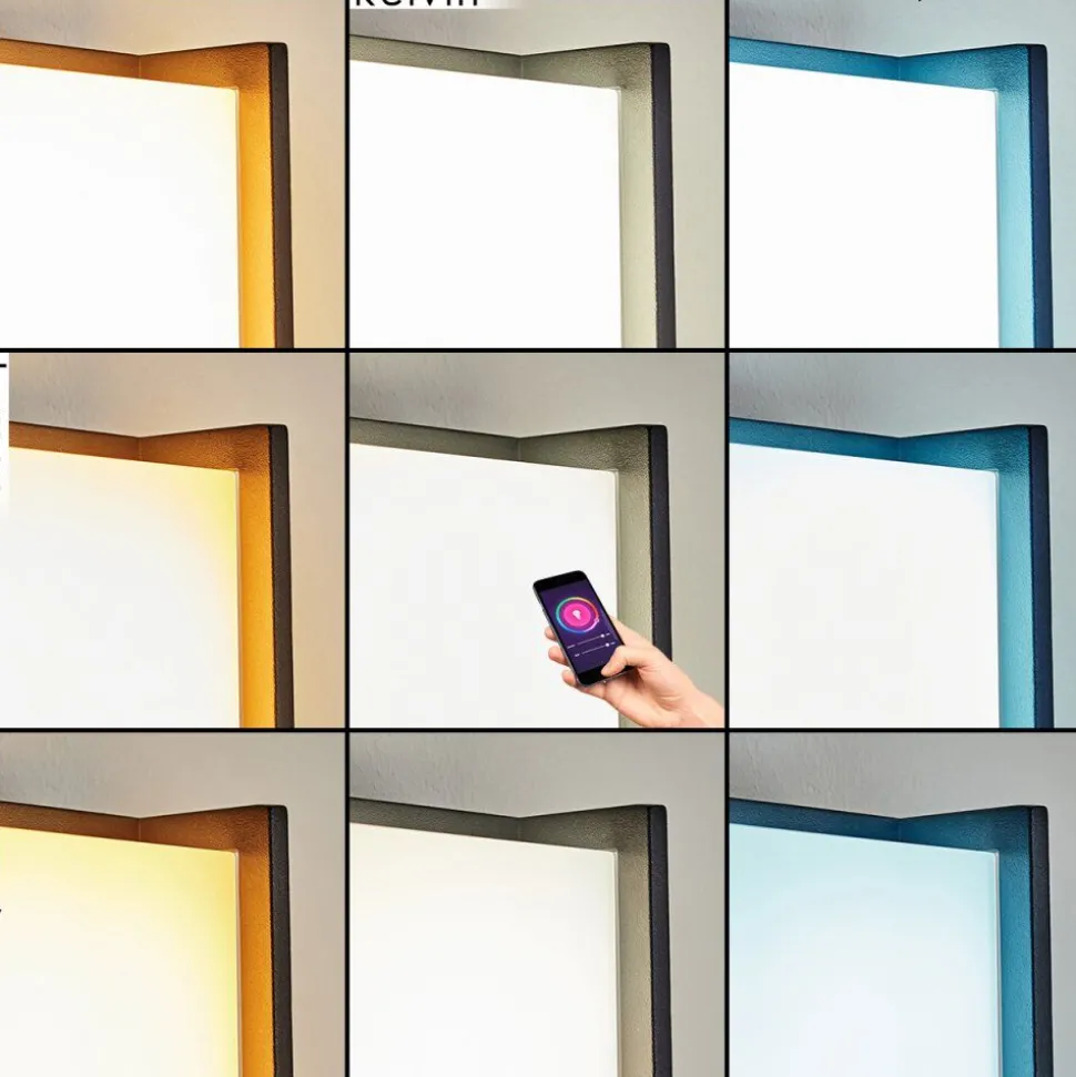 Borne Lumineuse Skove Led Anthracite, 1 Lumiere, Changeur De Couleurs