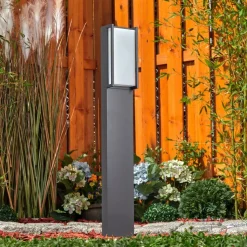 Borne Lumineuse Skove Led Anthracite, 1 Lumiere, Changeur De Couleurs