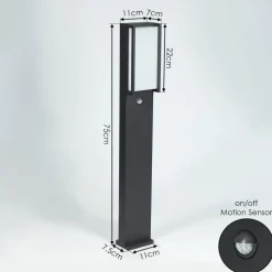 Borne Lumineuse Skove Led Anthracite, 1 Lumiere, Detecteur De Mouvement