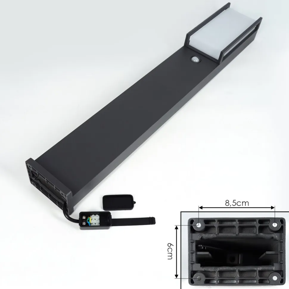 Borne Lumineuse Skove Led Anthracite, 1 Lumiere, Detecteur De Mouvement