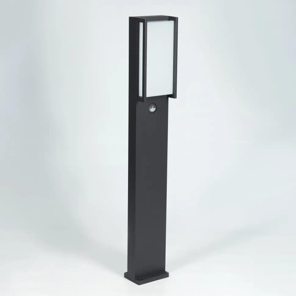 Borne Lumineuse Skove Led Anthracite, 1 Lumiere, Detecteur De Mouvement