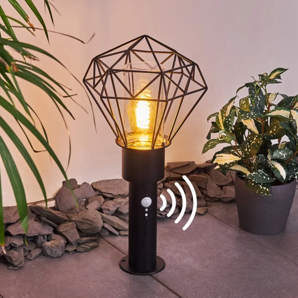 Borne Lumineuse Solda Noir, 1 Lumiere, Detecteur De Mouvement