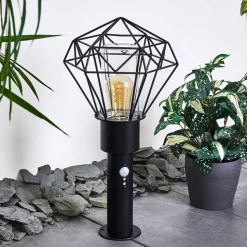 Borne Lumineuse Solda Noir, 1 Lumiere, Detecteur De Mouvement