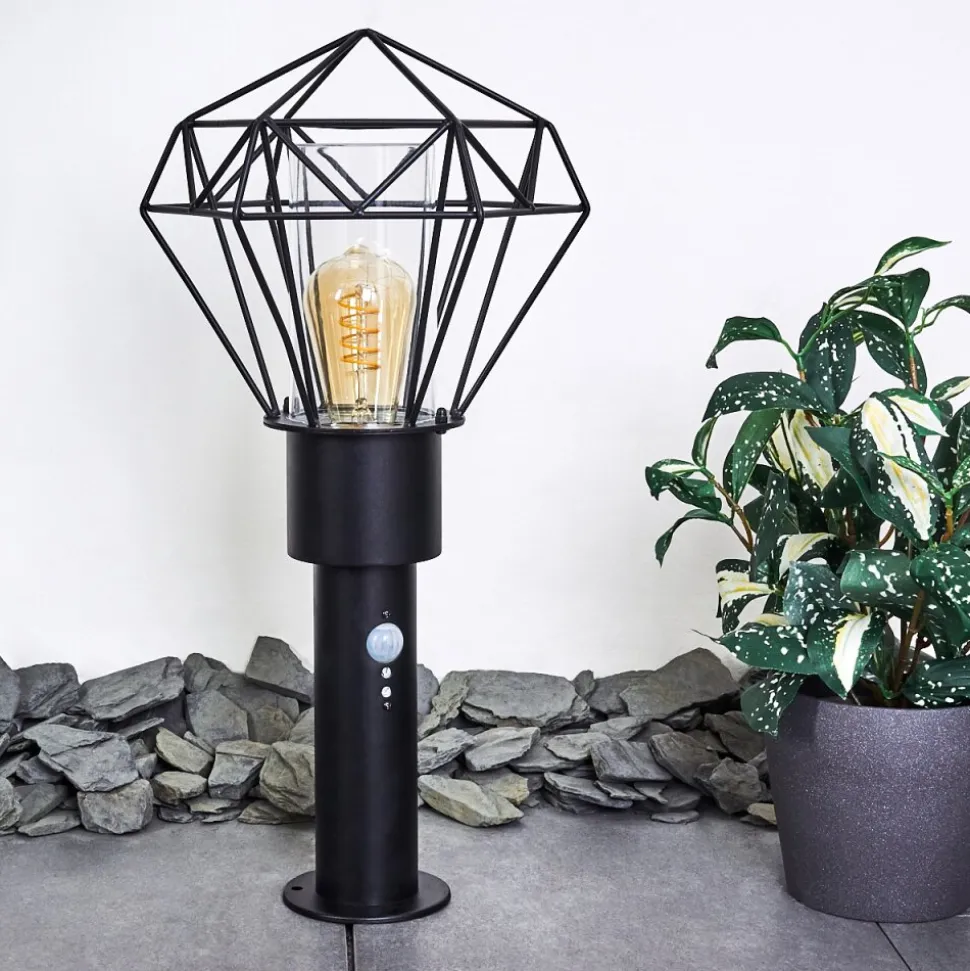 Borne Lumineuse Solda Noir, 1 Lumiere, Detecteur De Mouvement