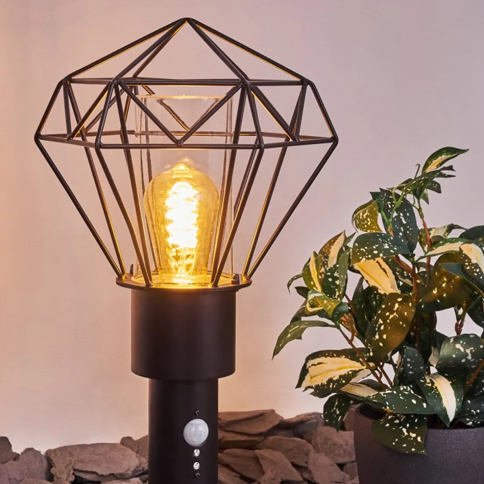 Borne Lumineuse Solda Noir, 1 Lumiere, Detecteur De Mouvement