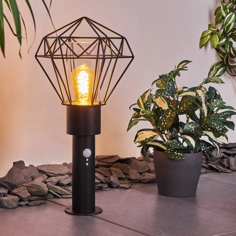 Borne Lumineuse Solda Noir, 1 Lumiere, Detecteur De Mouvement