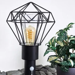 Borne Lumineuse Solda Noir, 1 Lumiere, Detecteur De Mouvement