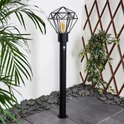 Borne Lumineuse Solda Noir, 1 Lumiere, Detecteur De Mouvement