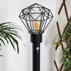 Borne Lumineuse Solda Noir, 1 Lumiere, Detecteur De Mouvement