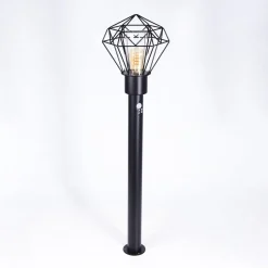 Borne Lumineuse Solda Noir, 1 Lumiere, Detecteur De Mouvement