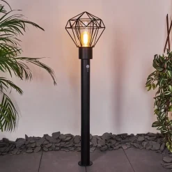Borne Lumineuse Solda Noir, 1 Lumiere, Detecteur De Mouvement