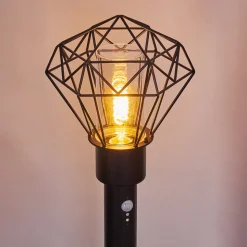 Borne Lumineuse Solda Noir, 1 Lumiere, Detecteur De Mouvement