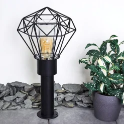 Borne Lumineuse Solda Noir, 1 Lumiere