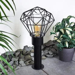 Borne Lumineuse Solda Noir, 1 Lumiere