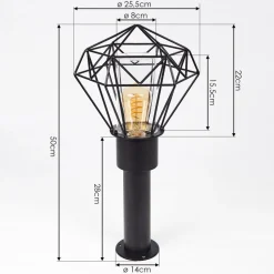 Borne Lumineuse Solda Noir, 1 Lumiere