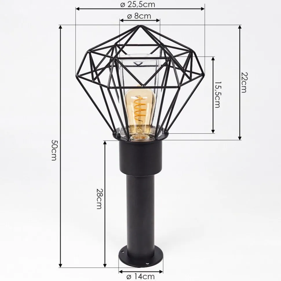 Borne Lumineuse Solda Noir, 1 Lumiere