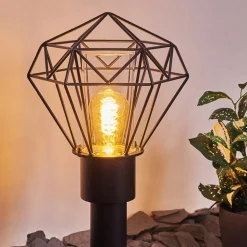 Borne Lumineuse Solda Noir, 1 Lumiere