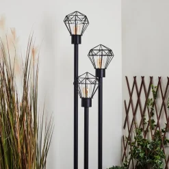 Borne Lumineuse Solda Noir, 3 Lumieres