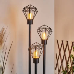 Borne Lumineuse Solda Noir, 3 Lumieres