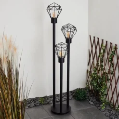 Borne Lumineuse Solda Noir, 3 Lumieres