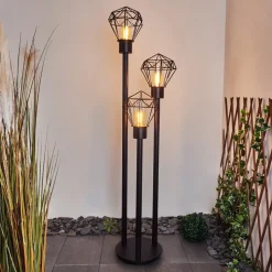 Borne Lumineuse Solda Noir, 3 Lumieres