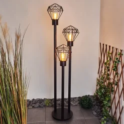 Borne Lumineuse Solda Noir, 3 Lumieres
