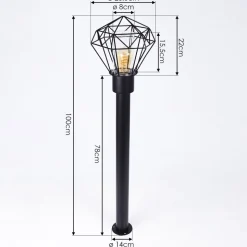 Borne Lumineuse Solda Noir, 1 Lumiere