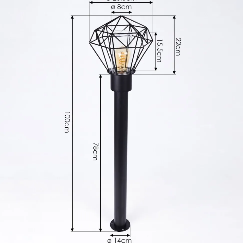 Borne Lumineuse Solda Noir, 1 Lumiere