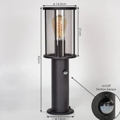 Borne Lumineuse Sumalao Noir, 1 Lumiere, Detecteur De Mouvement