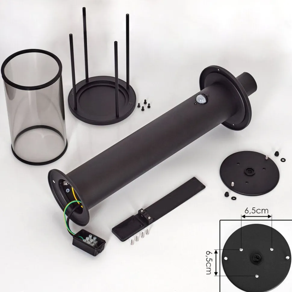 Borne Lumineuse Sumalao Noir, 1 Lumiere, Detecteur De Mouvement