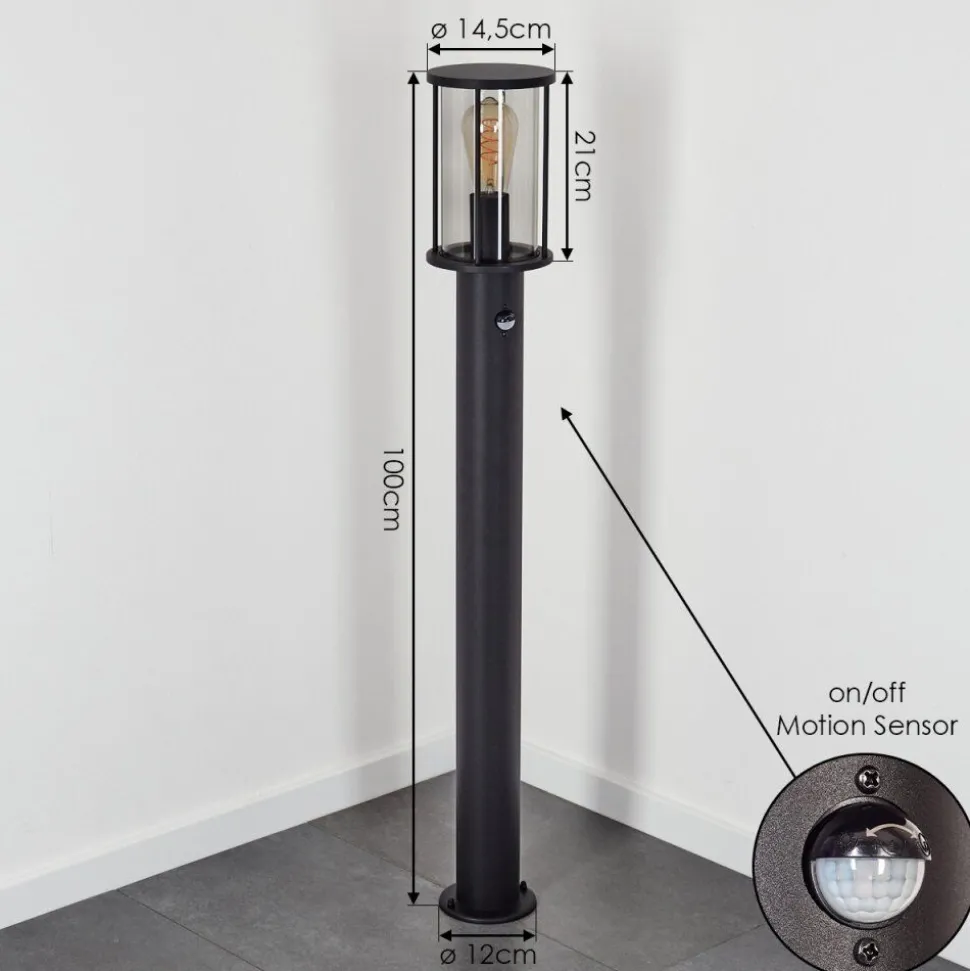 Borne Lumineuse Sumalao Noir, 1 Lumiere, Detecteur De Mouvement