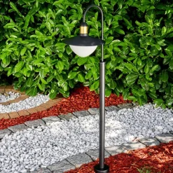 Borne Lumineuse Theux Noir, 1 Lumiere