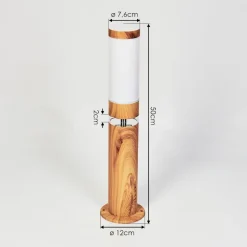 Borne Lumineuse Tise Brun, Couleur Bois, 2 Lumieres