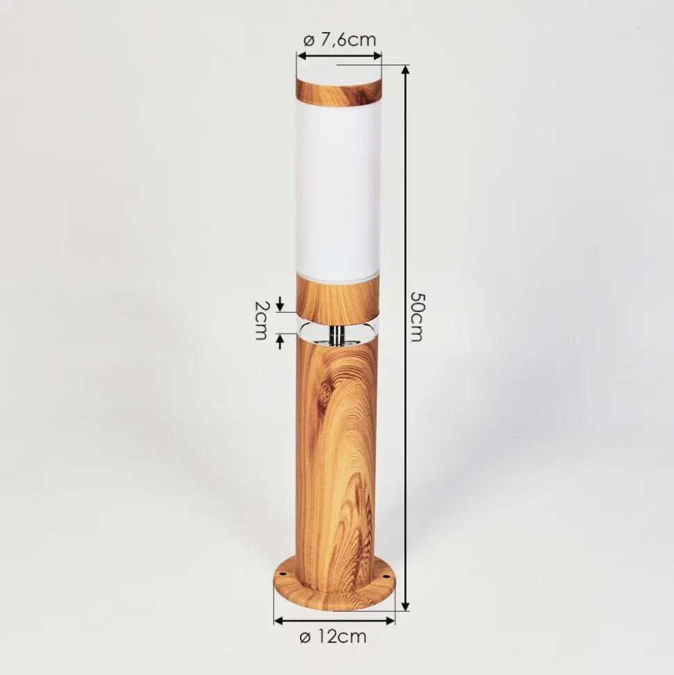 Borne Lumineuse Tise Brun, Couleur Bois, 2 Lumieres
