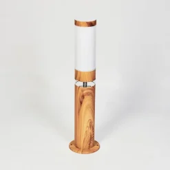 Borne Lumineuse Tise Brun, Couleur Bois, 2 Lumieres